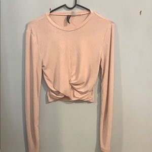 Pink love sleeve crop top